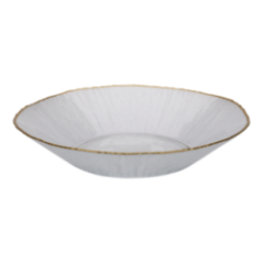 FUENTE VIDRIO BORDE DORADO 30CM KPM
