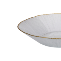 FUENTE VIDRIO BORDE DORADO 30CM KPM