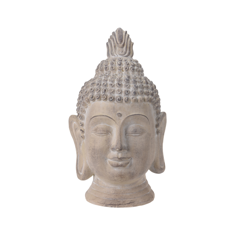 CABEZA BUDDHA MGO PIEDRA 26X25X45CM KPM