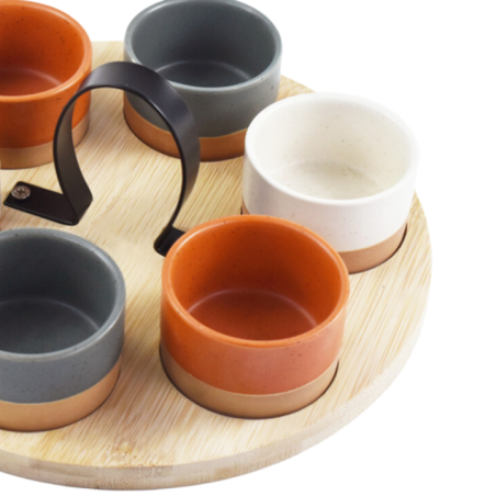 SET SERVICIO SNACKS 7PZS CERAMICA KPM