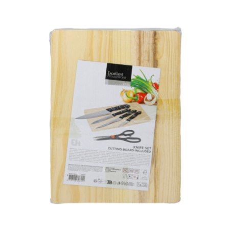 SET TABLA DE CORTAR+5CUCHILLOS KPM