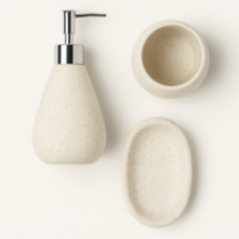 SET DE BAÑO 3PZS DOLOMITA CREMA