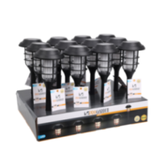 ANTORCHA SOLAR LED DE JARDIN 34CM NEG KP