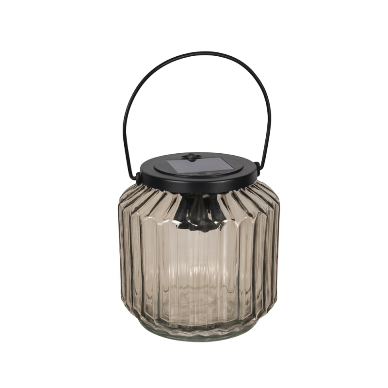 FAROL DECORATIVO 12CM VIDRIO/METAL GRIS