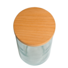 RECIPIENTE APILABLE 820ML TAPA MADERA