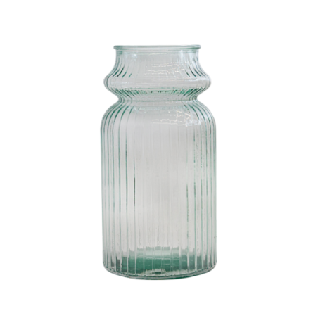 JARRON LINEAS ALTO 28CM TRANSPARENTE