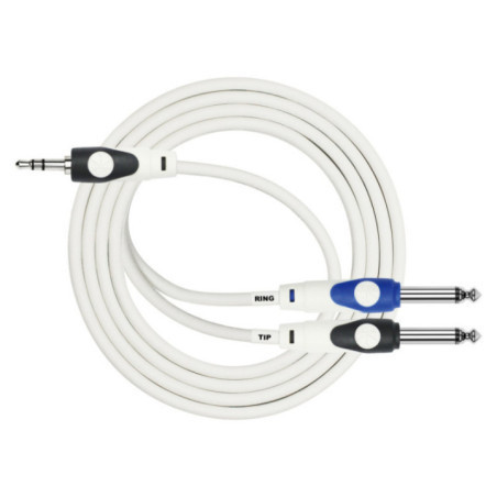 CABLE 3.5 PLUG A DUAL 1/4 LGY-362L 1M WH