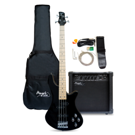 BAJO ELECT 4 CUERDAS PACK KB-29DT NEGRO