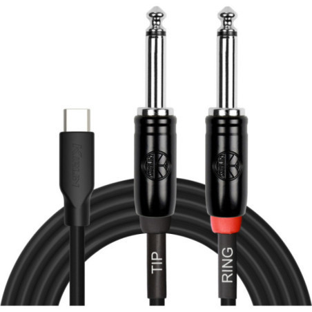 CABLE USB C A DUAL 1/4 UYC-392B 1M BK