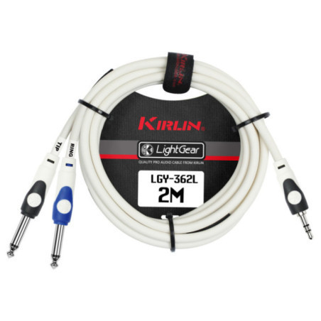 CABLE 3.5 PLUG A DUAL 1/4 LGY-362L 2M WH