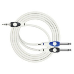 CABLE 3.5 PLUG A DUAL 1/4 LGY-362L 2M WH