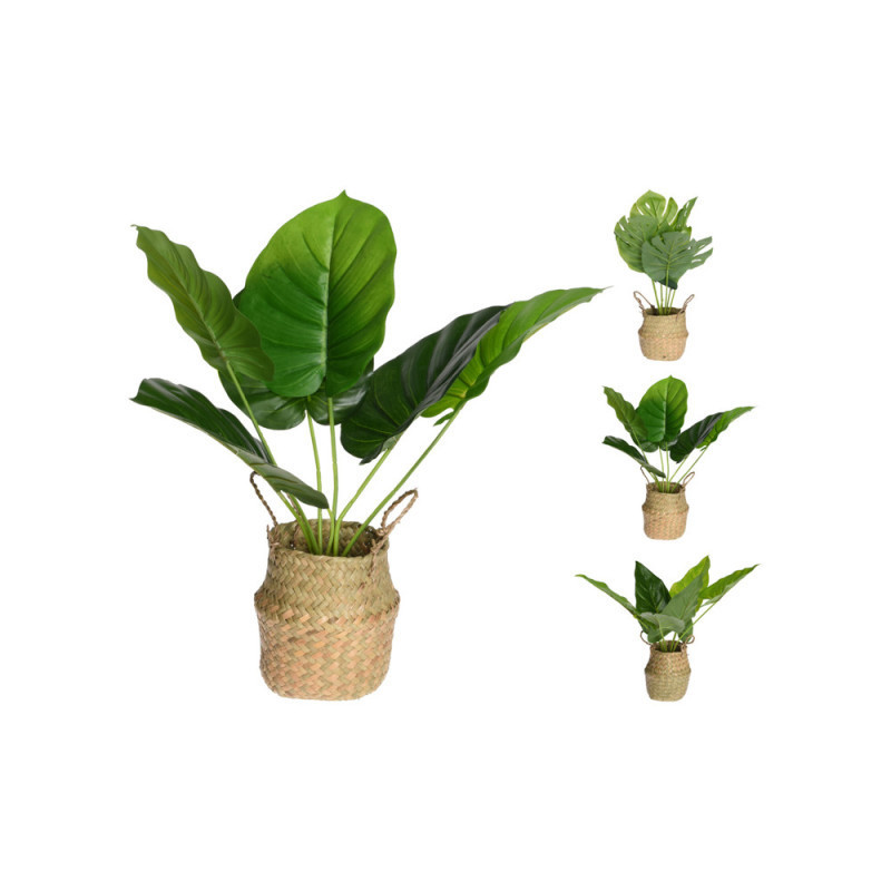 PLANTA ARTIFICIAL EN CANASTO DE PAJA