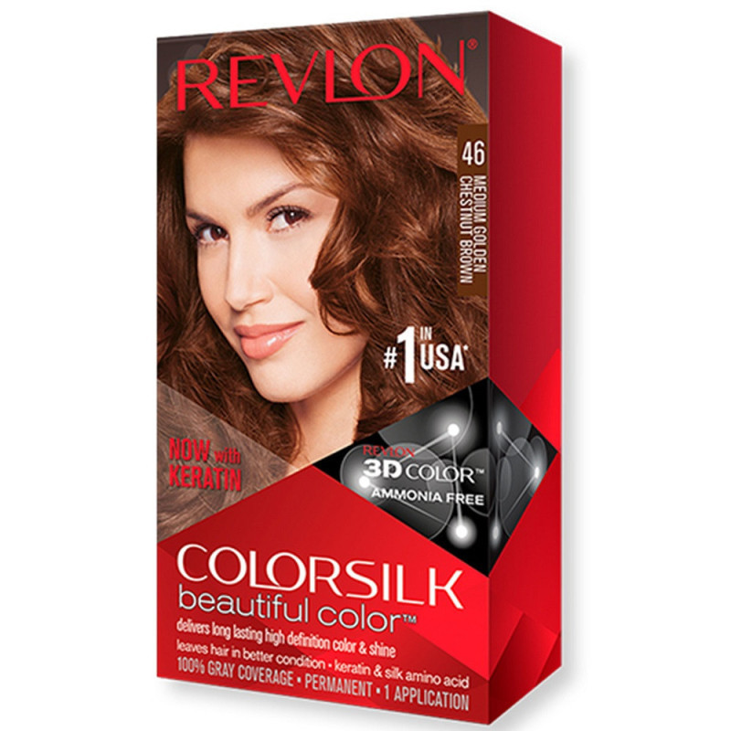 TINTE REVLON COLORSILK 046 MEDIUM GOLDEN CHEST BROWN TINTE REVLON COLORSILK 046 MEDIUM GOLDEN CHEST BROWN