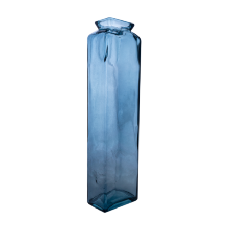 FLORERO LISA 55CM DB30 AZUL CRISTAL