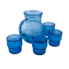 SET JARRA + 4 VASOS DB601 AZUL CIELO