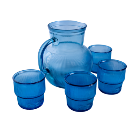 SET JARRA + 4 VASOS DB601 AZUL CIELO