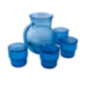 SET JARRA + 4 VASOS DB601 AZUL CIELO