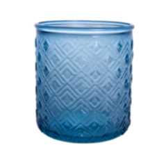 SET BAÑO VASO+JABONERA ROMBOS AZULCDB601