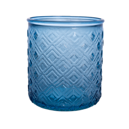 SET BAÑO VASO+JABONERA ROMBOS AZULCDB601