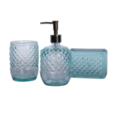 SET BAÑO DISP+VASO+JAB DIAMANTE TRANSP