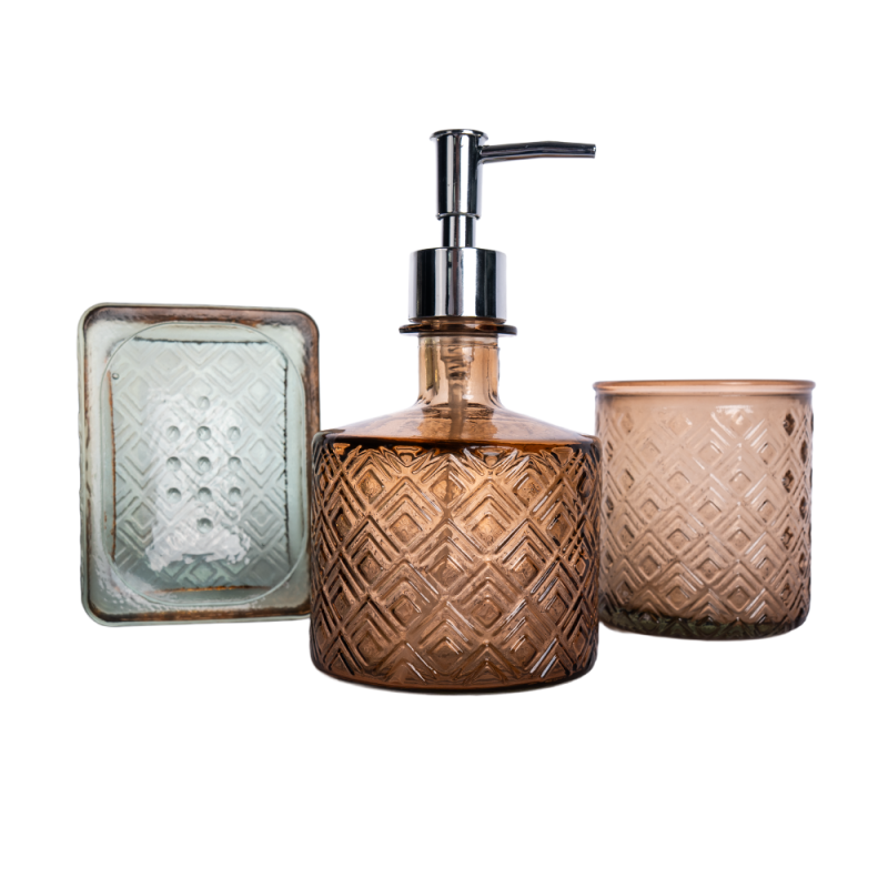 SET BAÑO DISP+VASO+JAB ROMBOS NUDEDB04