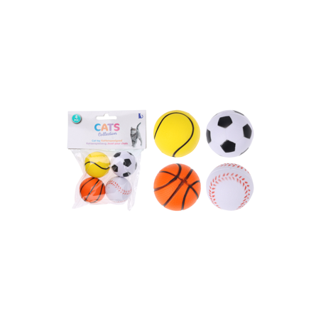 SET DE 4 PELOTAS PARA JUEGO MASCOTAS