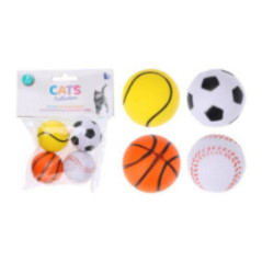 SET DE 4 PELOTAS PARA JUEGO MASCOTAS