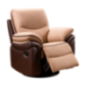 SILLÓN INDIVIDUAL RELAX BEIGE/CAFÉ PIEL