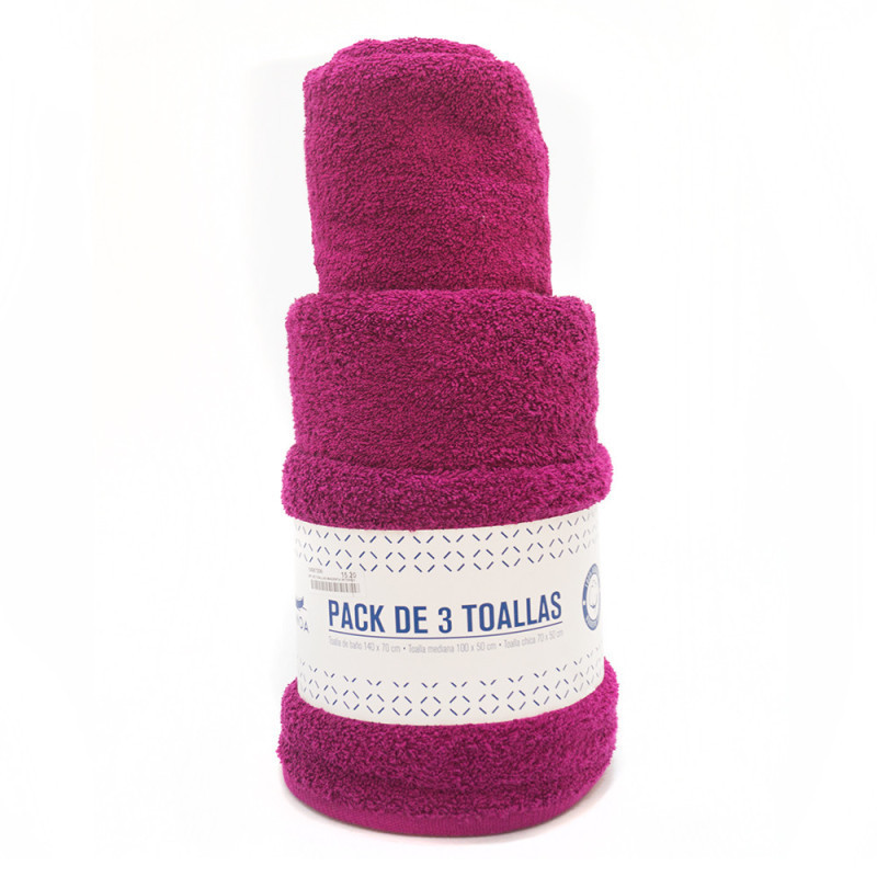 SET DE TOALLAS MAGENTA INTENSO
