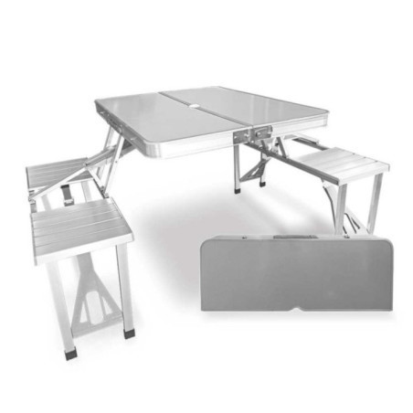 MESA DE CAMPING PLEGABLE TIPO MALETIN