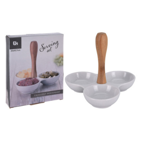 BANDEJA PARA SNACKS 3 SECCIONES