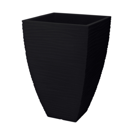 MACETERO CURVE CUAD 40X40X60CM NEGRO KPM