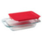 MOLDE "FÁCIL AGARRE" PYREX 1.9LTS CON TAPA ROJA