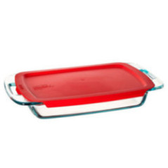 MOLDE "FÁCIL AGARRE" PYREX 2.85LTS CON TAPA ROJA