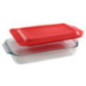 MOLDE PARA HORNEAR PYREX 2.85LTS CON TAPA ROJA MOLDE PARA HORNEAR PYREX 2.85LTS CON TAPA ROJA