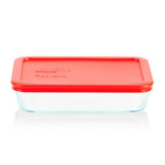 RECIPIENTE PARA ALIMENTOS 3TZS CON TAPA ROJA