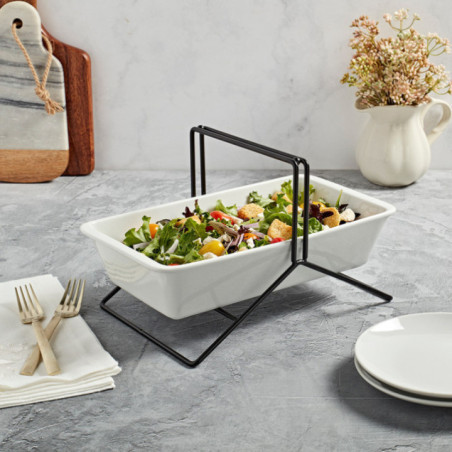 ENSALADERA DE CERÁMICA CON BASE METÁLICA