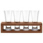 SET DE VASOS PARA CERVEZA CON BASE DE MADERA