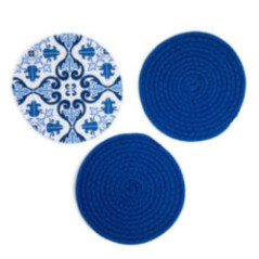 SET DE 3 SALVAMANTELES AZUL MARROQUI