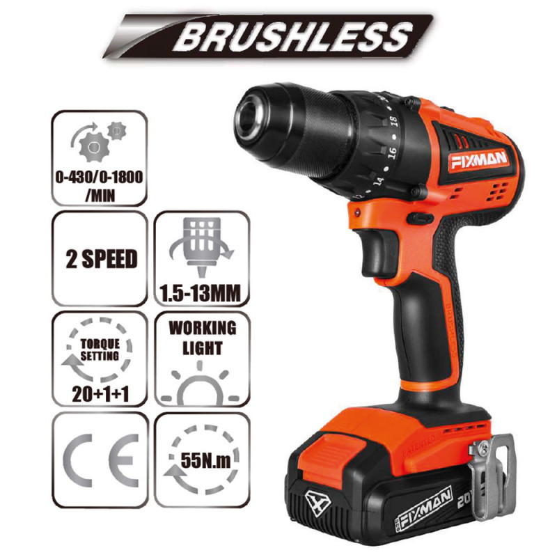 TALADRO DE IMPACTO 1/2" 20V BL