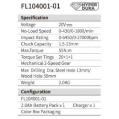 TALADRO DE IMPACTO 1/2" 20V BL