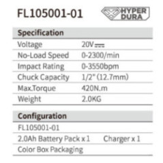 LLAVE DE IMPACTO 1/2" 20V BL