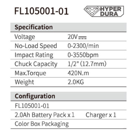 LLAVE DE IMPACTO 1/2" 20V BL