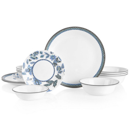 VAJILLA CORELLE 16PZS VERANDA AZUL