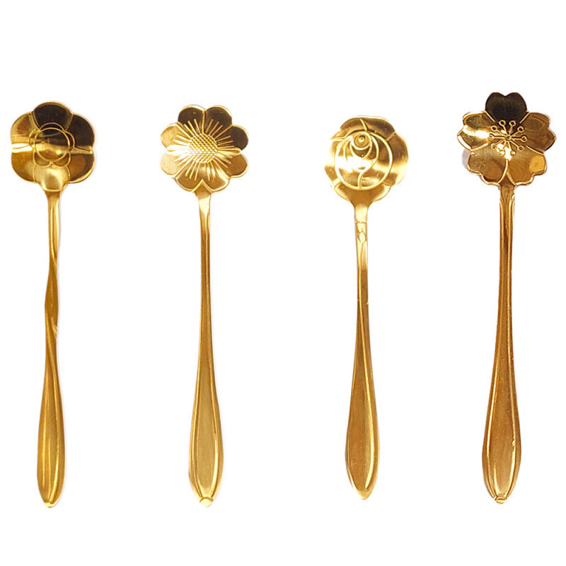 SET CUCHARAS POSTRE GOLD HFSNTZ-1 FLORES