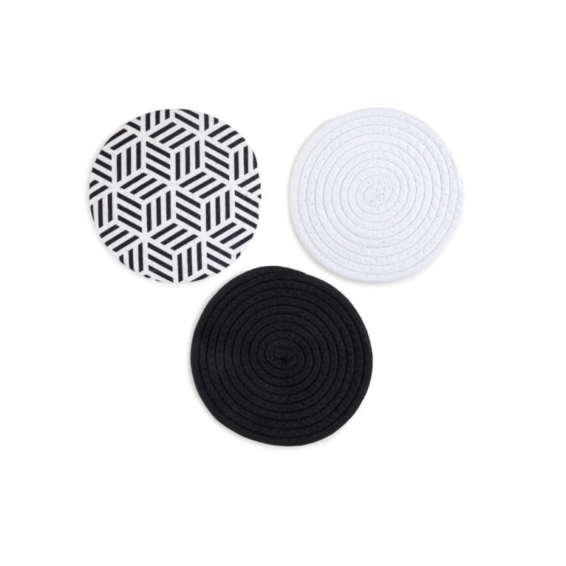 SET 3 SALVAMANTELES 20CM GEOMETRICO