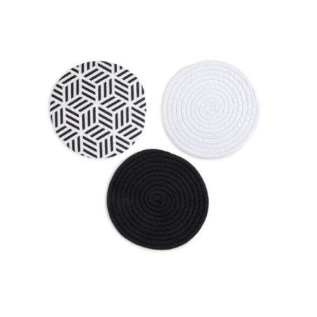 SET 3 SALVAMANTELES 20CM GEOMETRICO