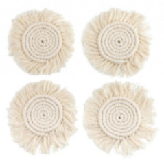 SET DE 4 POSAVASOS MACRAME REDONDA