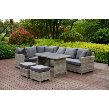 SET SOFA RATTAN 4PZ G10011