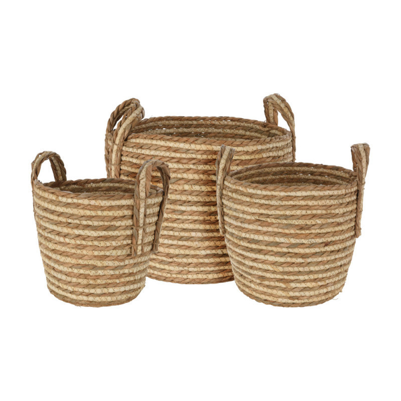 SET DE 3 CANASTAS DE HOJA DE MAIZ